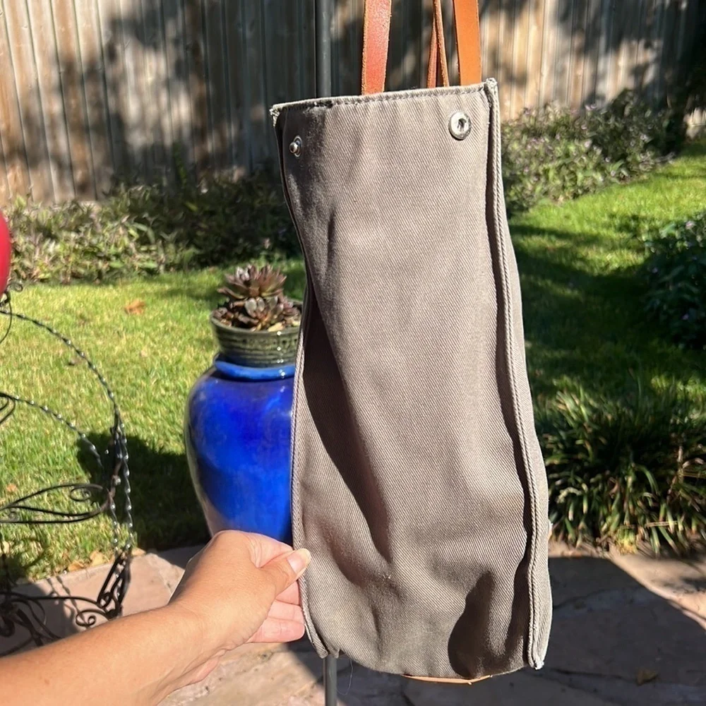 ▶️ Pottery Barn Kids ◀️ Gray Canvas Leather Tote